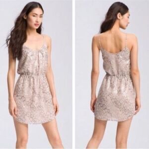 Rebecca Taylor Women's Reptile Print Sequin Mini Dress Silver / Pink Size 6